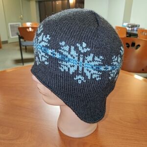 Winter Wool Beanie W/Ear Flaps Fleece Lined OS Crafted In USA